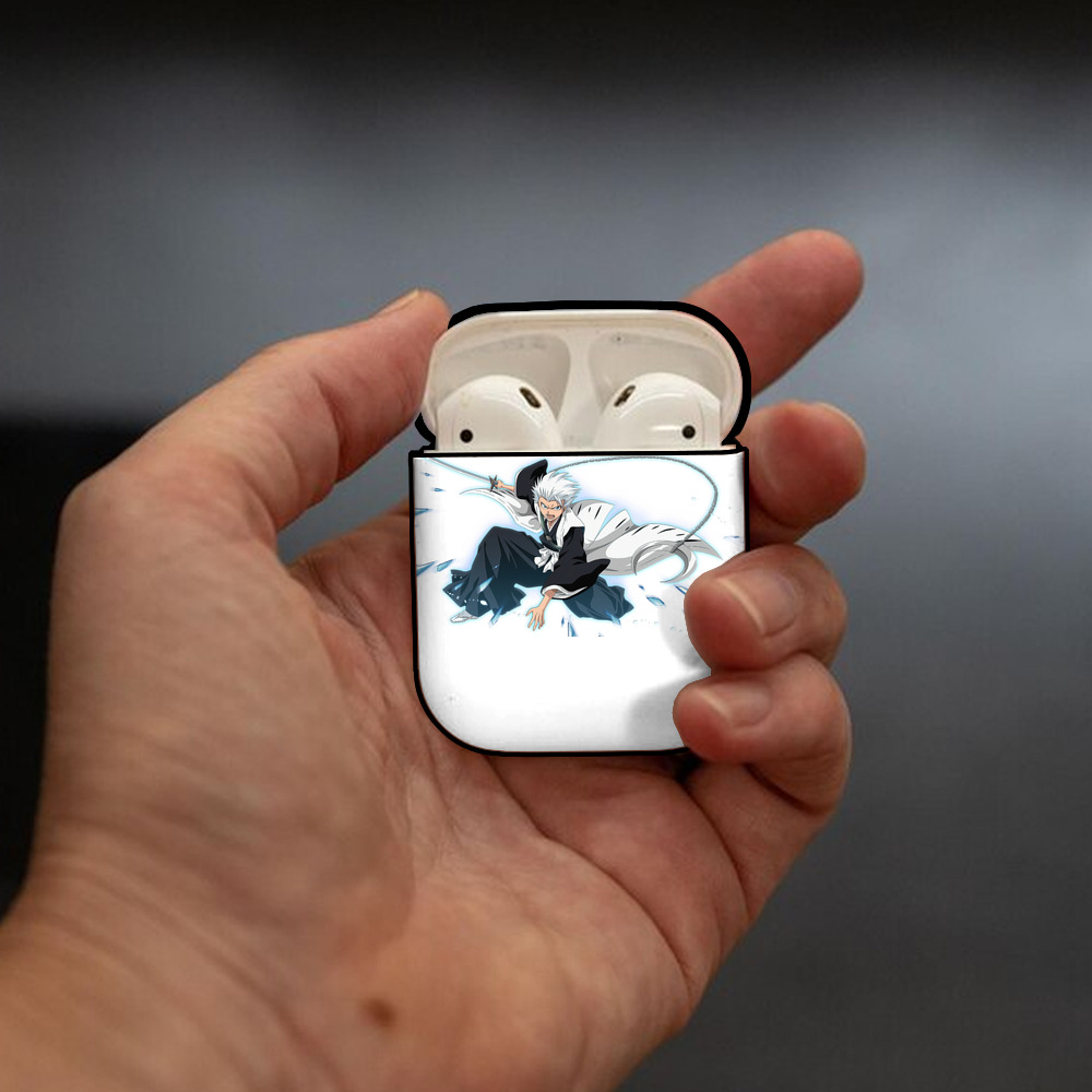 ブリーチ 日番谷冬獅郎（ひつがや とうしろう） BLEACH Hitsugaya Toushirou AirPods 第2世代保護ケース ハードシェル ブラック 耐衝撃・防指紋・カラビナ付き