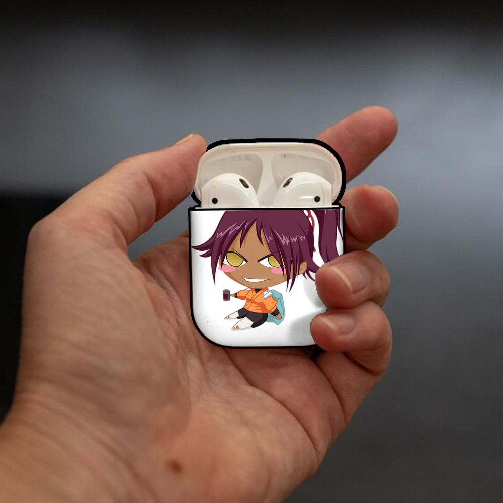 ブリーチ 四楓院 夜一（しほういん よるいち） BLEACH Shihouin Yoruichi AirPods 第2世代保護ケース ハードシェル ブラック 耐衝撃・防指紋・カラビナ付き