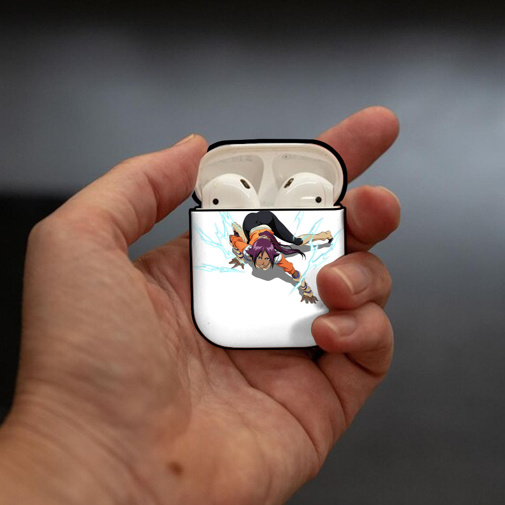 ブリーチ 四楓院 夜一（しほういん よるいち） BLEACH Shihouin Yoruichi AirPods 第2世代保護ケース ハードシェル ブラック 耐衝撃・防指紋・カラビナ付き