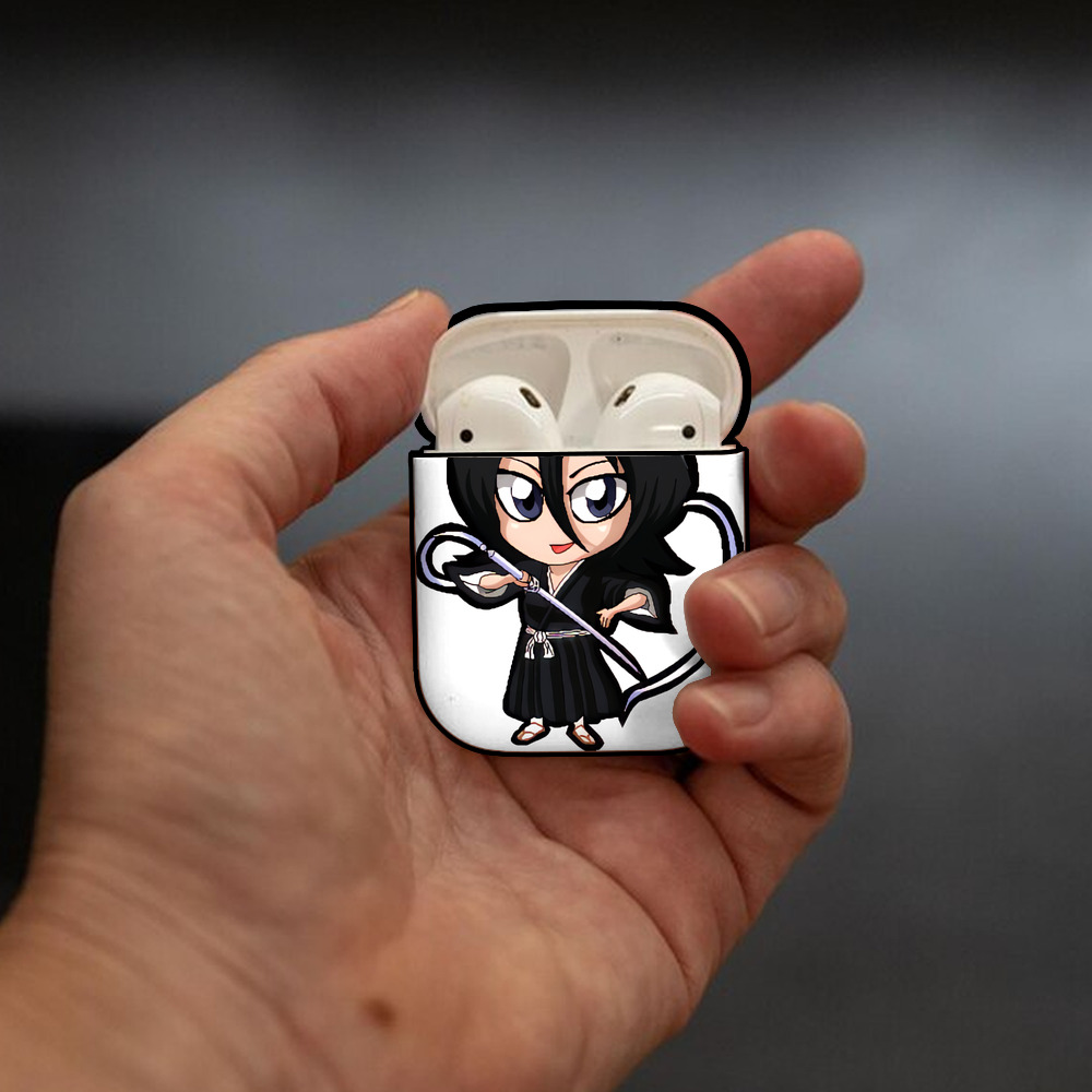 ブリーチ 朽木ルキア BLEACH Kuchiki Rukia AirPods 第2世代保護ケース ハードシェル ブラック 耐衝撃・防指紋・カラビナ付き
