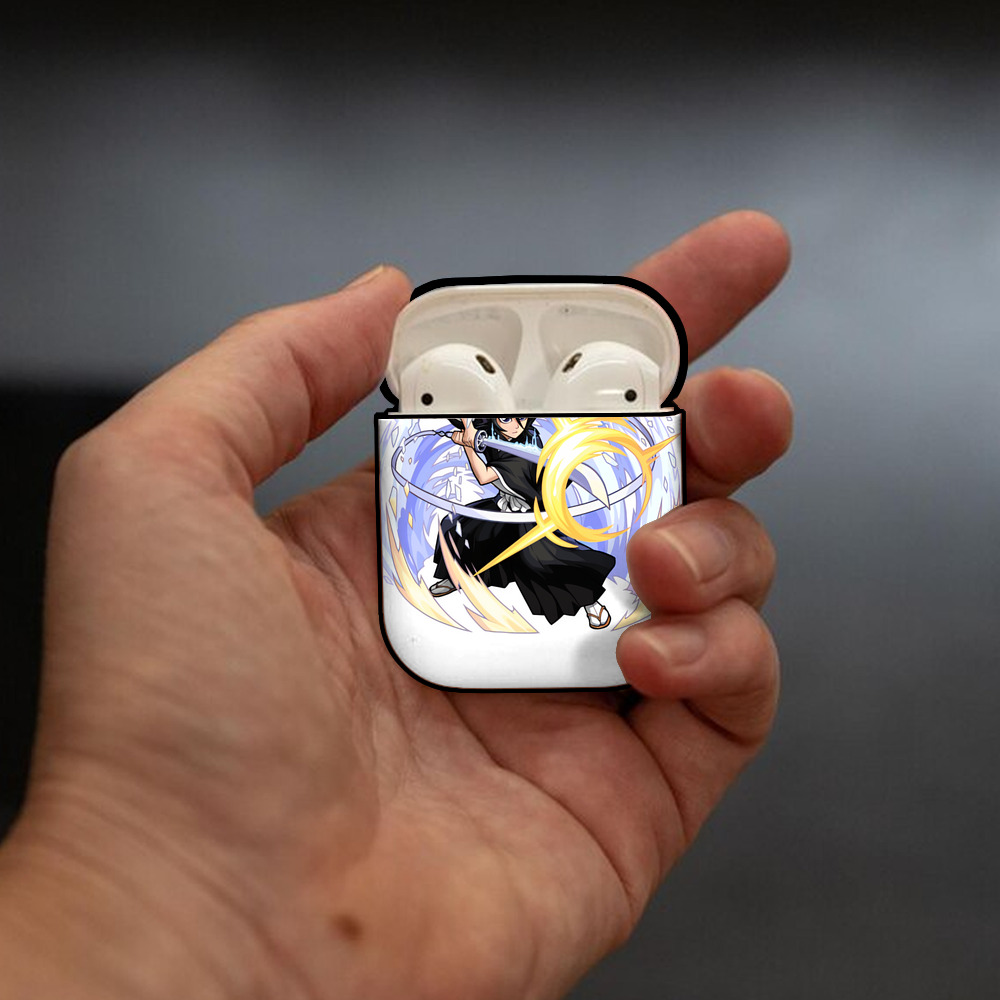 ブリーチ 朽木ルキア BLEACH Kuchiki Rukia AirPods 第2世代保護ケース ハードシェル ブラック 耐衝撃・防指紋・カラビナ付き