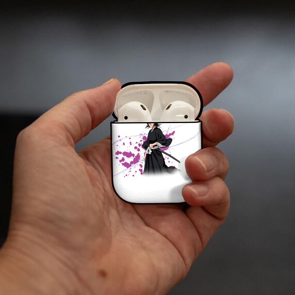 ブリーチ 朽木ルキア BLEACH Kuchiki Rukia AirPods 第2世代保護ケース ハードシェル ブラック 耐衝撃・防指紋・カラビナ付き