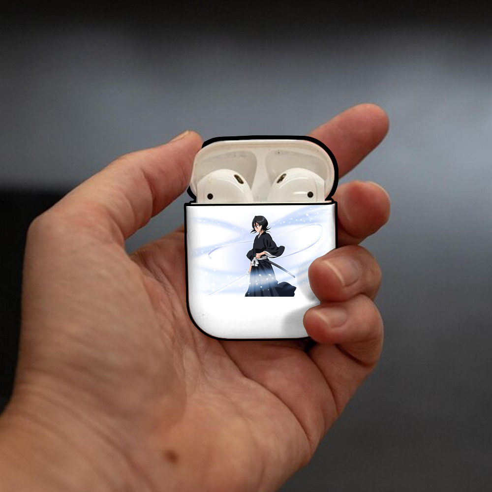 ブリーチ 朽木ルキア BLEACH Kuchiki Rukia AirPods 第2世代保護ケース ハードシェル ブラック 耐衝撃・防指紋・カラビナ付き