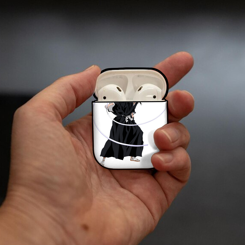 ブリーチ 朽木ルキア BLEACH Kuchiki Rukia AirPods 第2世代保護ケース ハードシェル ブラック 耐衝撃・防指紋・カラビナ付き