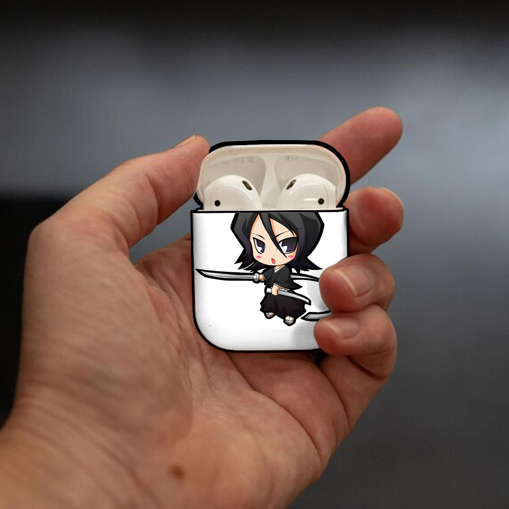 ブリーチ 朽木ルキア BLEACH Kuchiki Rukia AirPods 第2世代保護ケース ハードシェル ブラック 耐衝撃・防指紋・カラビナ付き