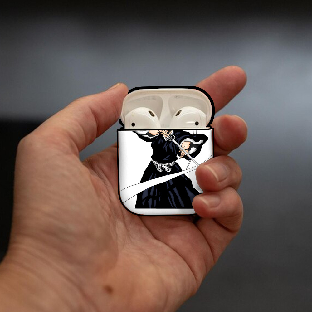 ブリーチ 朽木ルキア BLEACH Kuchiki Rukia AirPods 第2世代保護ケース ハードシェル ブラック 耐衝撃・防指紋・カラビナ付き