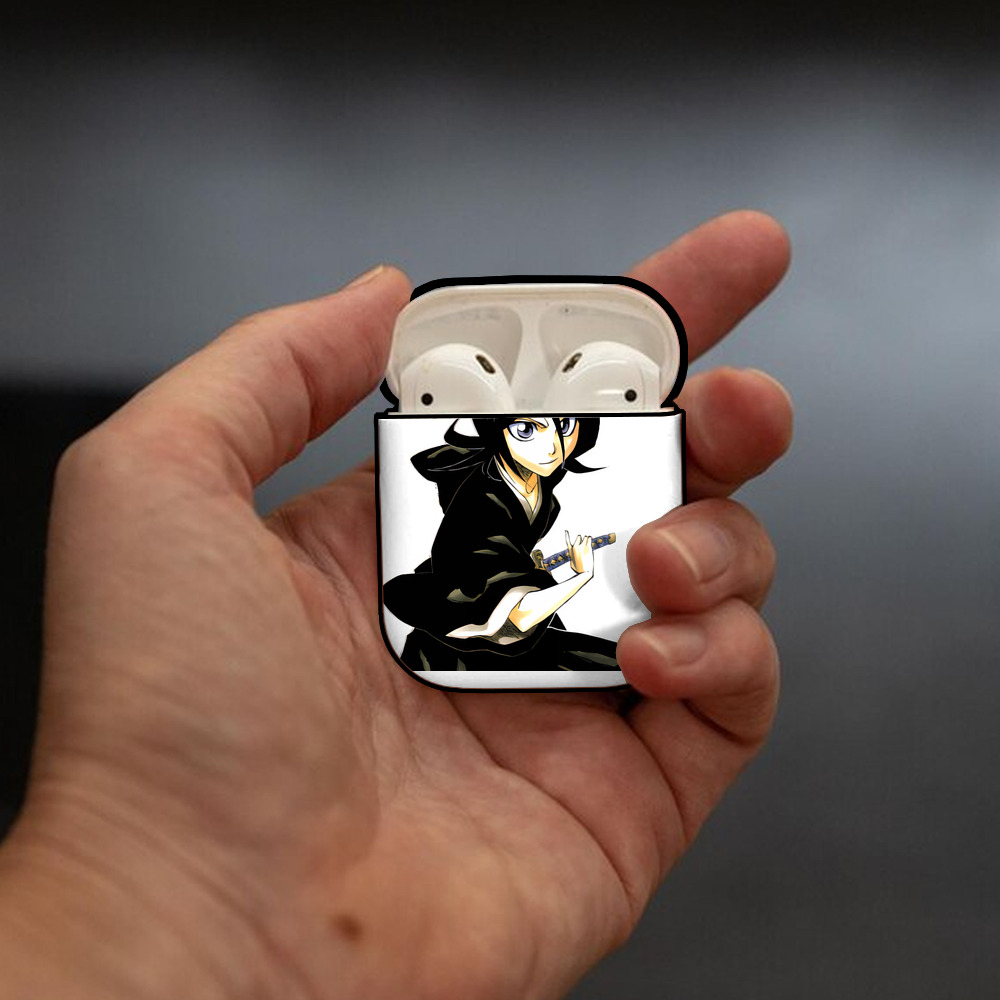 ブリーチ 朽木ルキア BLEACH Kuchiki Rukia AirPods 第2世代保護ケース ハードシェル ブラック 耐衝撃・防指紋・カラビナ付き