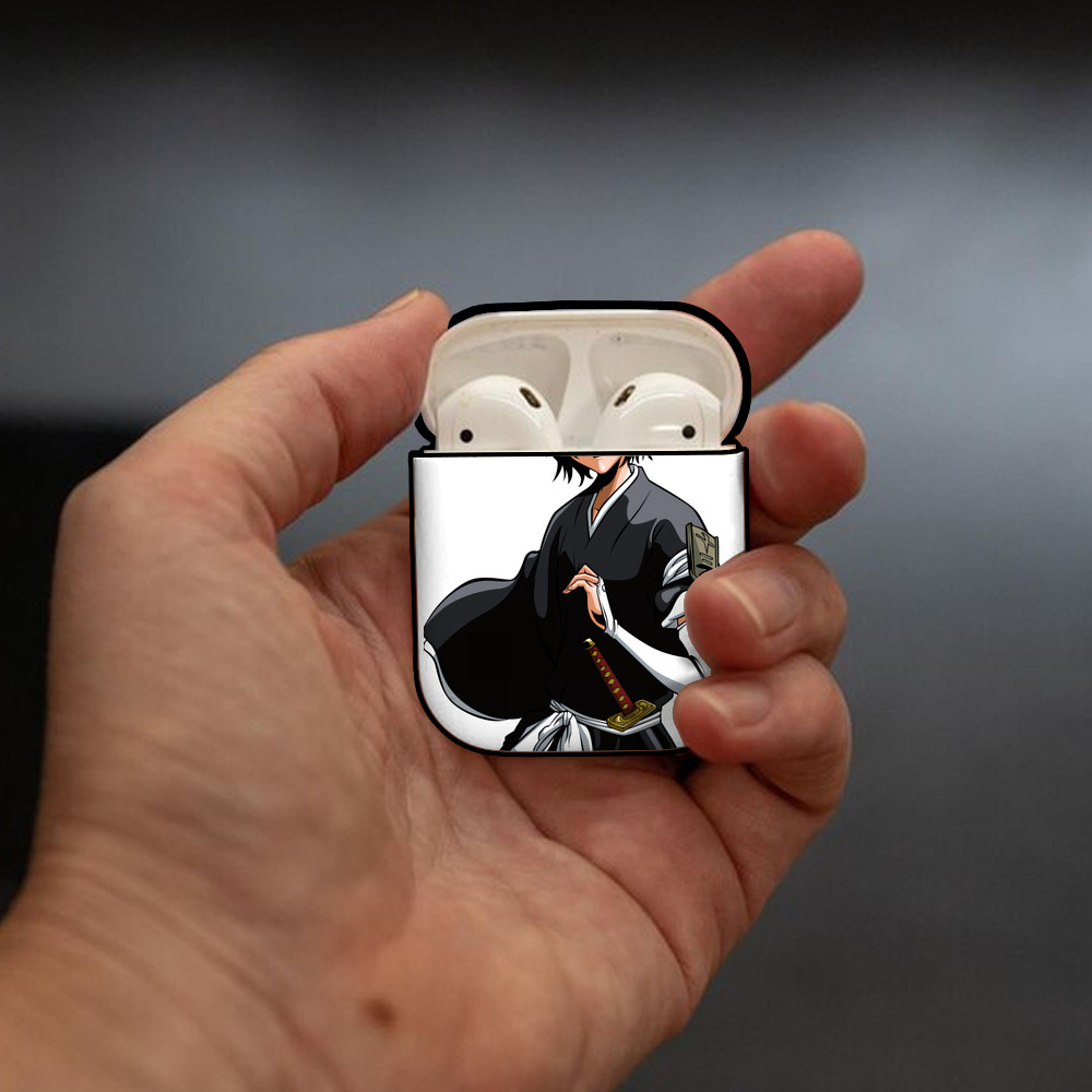 ブリーチ 朽木ルキア BLEACH Kuchiki Rukia AirPods 第2世代保護ケース ハードシェル ブラック 耐衝撃・防指紋・カラビナ付き