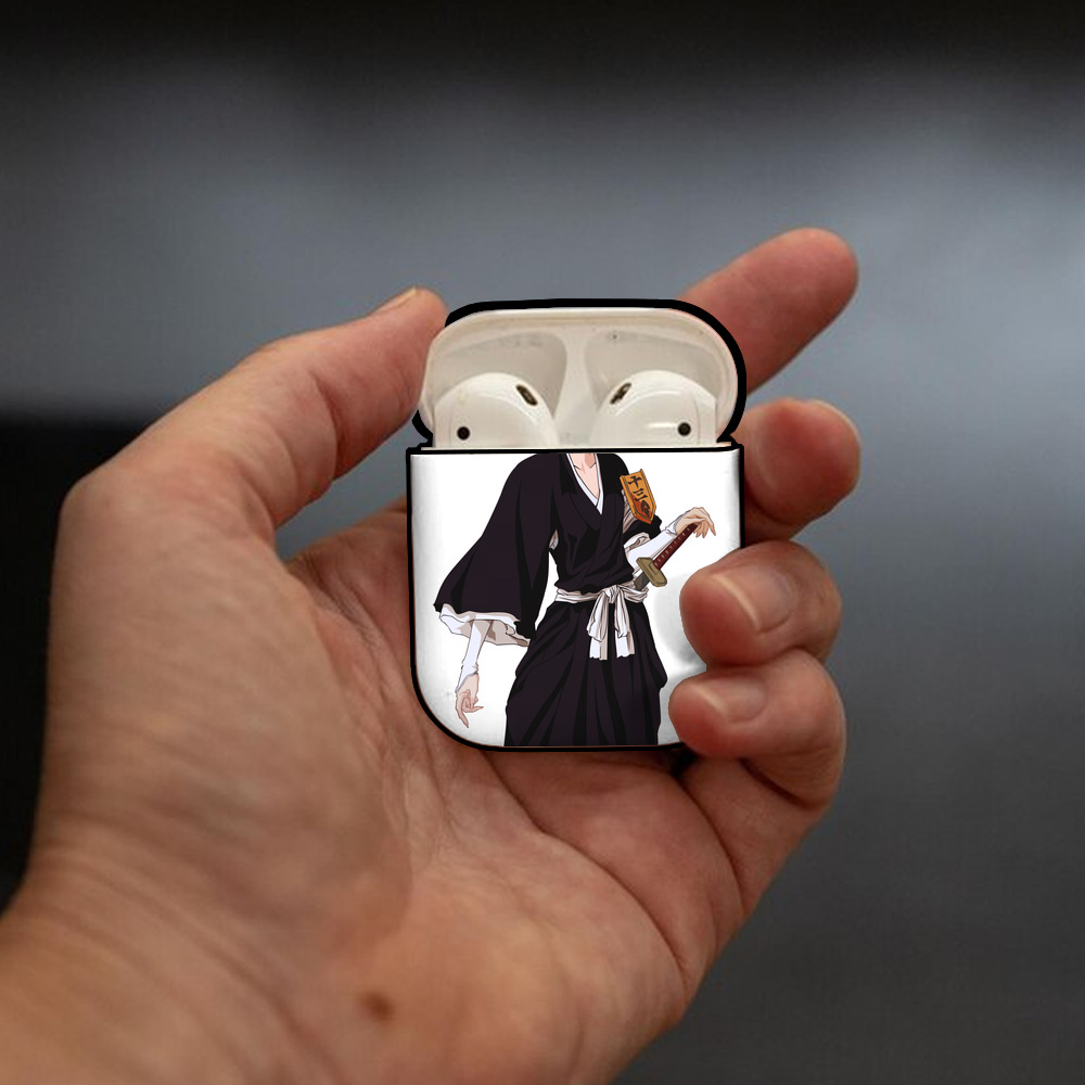 ブリーチ 朽木ルキア BLEACH Kuchiki Rukia AirPods 第2世代保護ケース ハードシェル ブラック 耐衝撃・防指紋・カラビナ付き