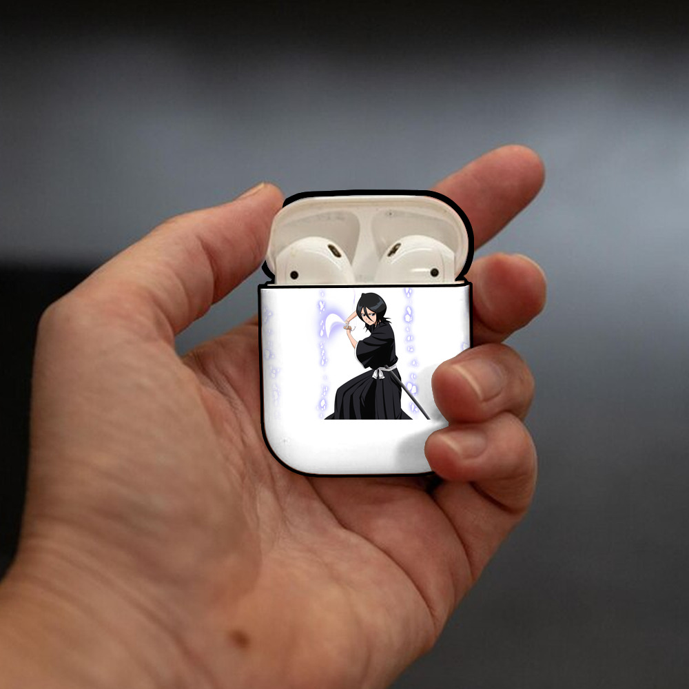 ブリーチ 朽木ルキア BLEACH Kuchiki Rukia AirPods 第2世代保護ケース ハードシェル ブラック 耐衝撃・防指紋・カラビナ付き