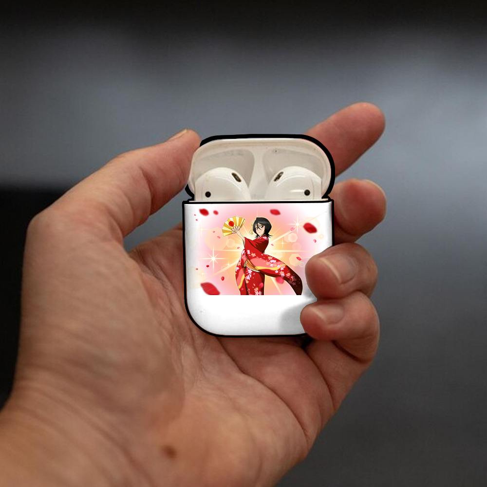 ブリーチ 朽木ルキア BLEACH Kuchiki Rukia AirPods 第2世代保護ケース ハードシェル ブラック 耐衝撃・防指紋・カラビナ付き