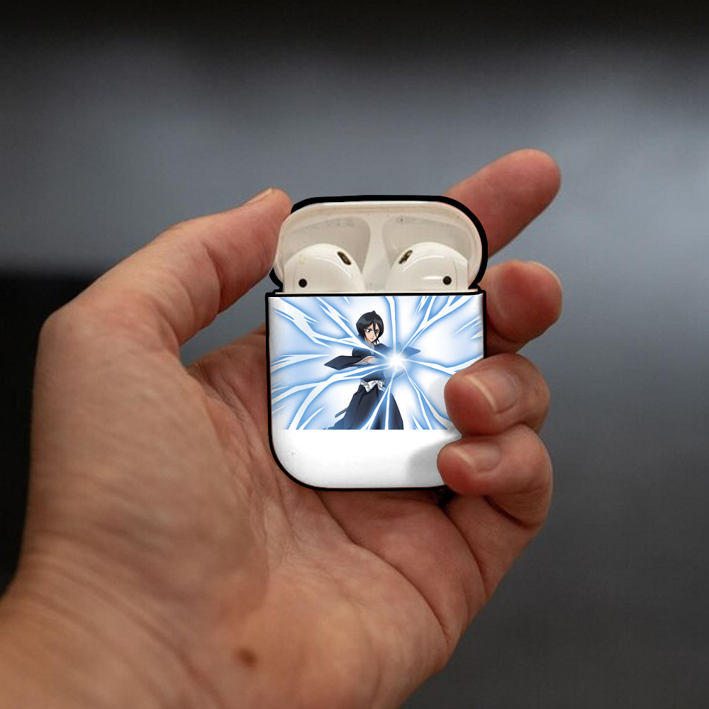 ブリーチ 朽木ルキア BLEACH Kuchiki Rukia AirPods 第2世代保護ケース ハードシェル ブラック 耐衝撃・防指紋・カラビナ付き