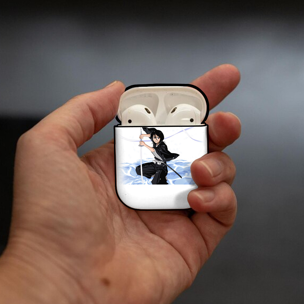 ブリーチ 朽木ルキア BLEACH Kuchiki Rukia AirPods 第2世代保護ケース ハードシェル ブラック 耐衝撃・防指紋・カラビナ付き