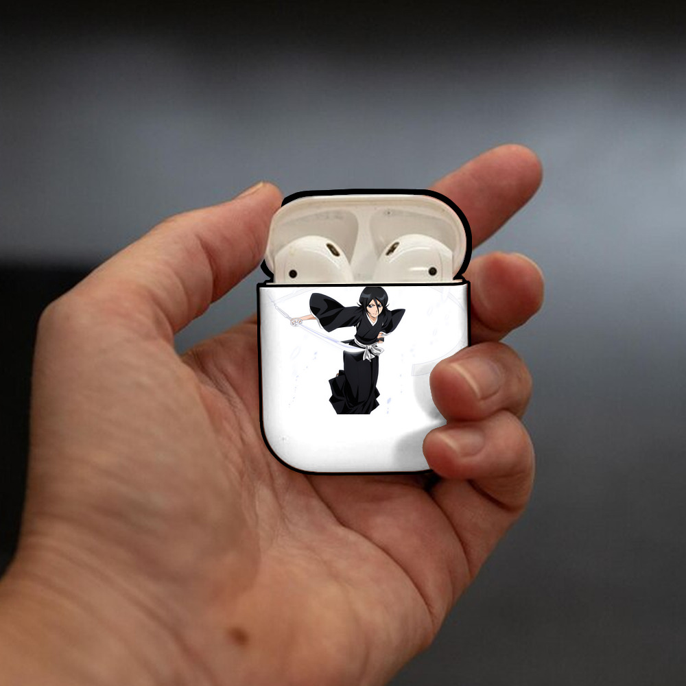 ブリーチ 朽木ルキア BLEACH Kuchiki Rukia AirPods 第2世代保護ケース ハードシェル ブラック 耐衝撃・防指紋・カラビナ付き
