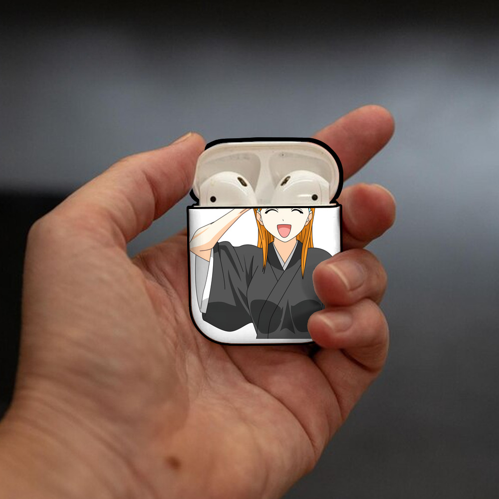 ブリーチ 井上織姫（いのうえおりひめ） BLEACH Inoue Orihime AirPods 第2世代保護ケース ハードシェル ブラック 耐衝撃・防指紋・カラビナ付き