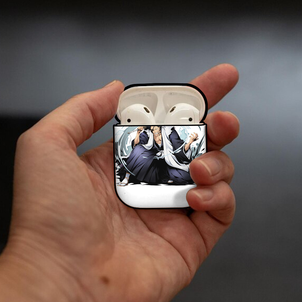 ブリーチ ざらき けんぱち BLEACH Zaraki Kenpachi AirPods 第2世代保護ケース ハードシェル ブラック 耐衝撃・防指紋・カラビナ付き