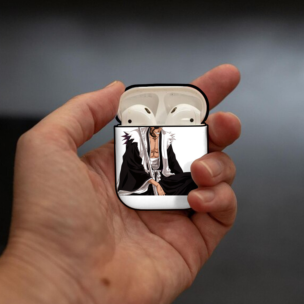 ブリーチ ざらき けんぱち BLEACH Zaraki Kenpachi AirPods 第2世代保護ケース ハードシェル ブラック 耐衝撃・防指紋・カラビナ付き