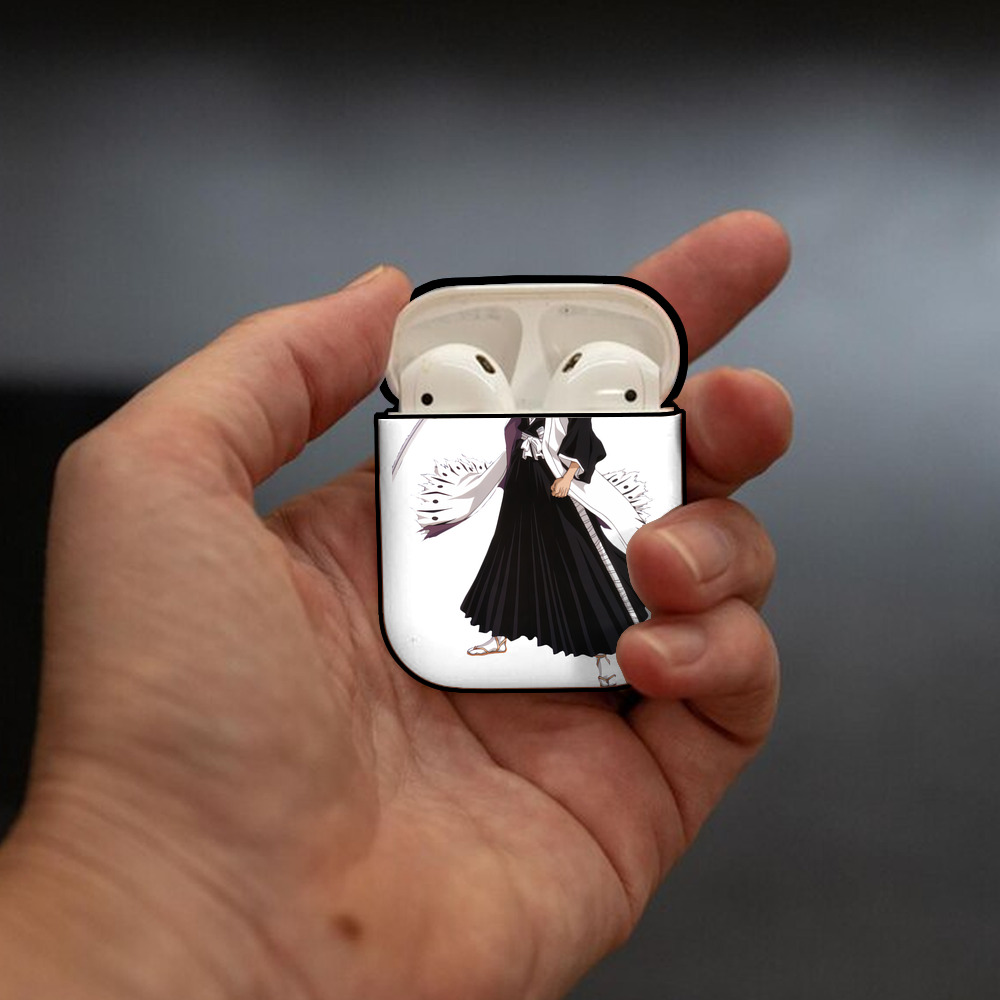 ブリーチ ざらき けんぱち BLEACH Zaraki Kenpachi AirPods 第2世代保護ケース ハードシェル ブラック 耐衝撃・防指紋・カラビナ付き