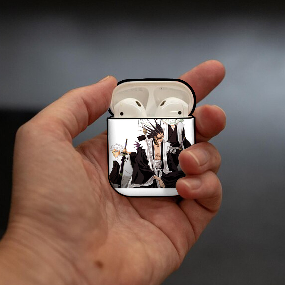 ブリーチ ざらき けんぱち BLEACH Zaraki Kenpachi AirPods 第2世代保護ケース ハードシェル ブラック 耐衝撃・防指紋・カラビナ付き