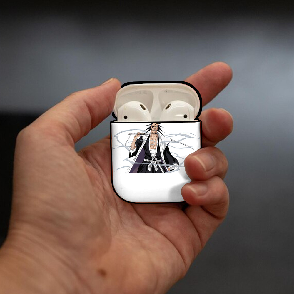 ブリーチ ざらき けんぱち BLEACH Zaraki Kenpachi AirPods 第2世代保護ケース ハードシェル ブラック 耐衝撃・防指紋・カラビナ付き