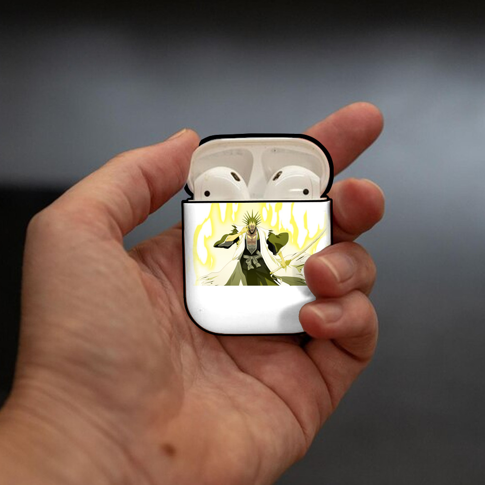 ブリーチ ざらき けんぱち BLEACH Zaraki Kenpachi AirPods 第2世代保護ケース ハードシェル ブラック 耐衝撃・防指紋・カラビナ付き