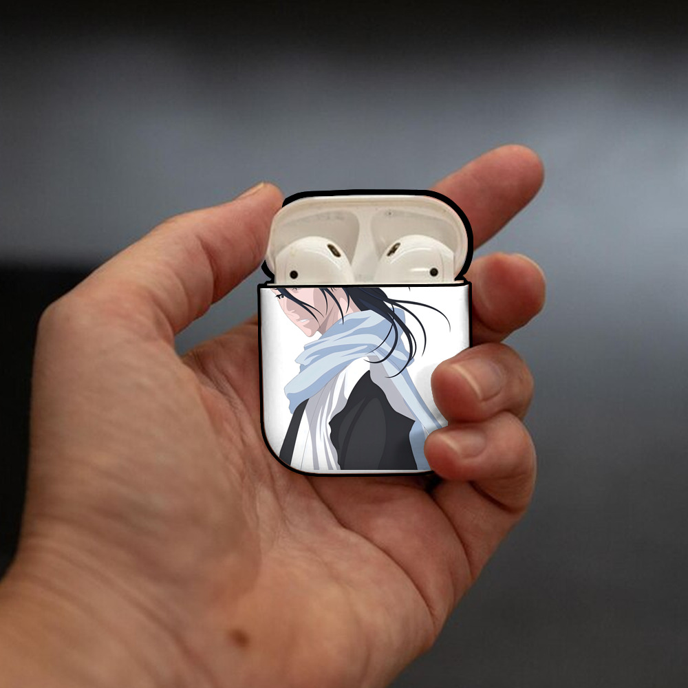 ブリーチ くちき びゃくや BLEACH Kuchiki Byakuya AirPods 第2世代保護ケース ハードシェル ブラック 耐衝撃・防指紋・カラビナ付き