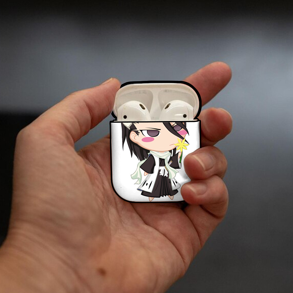 ブリーチ くちき びゃくや BLEACH Kuchiki Byakuya AirPods 第2世代保護ケース ハードシェル ブラック 耐衝撃・防指紋・カラビナ付き