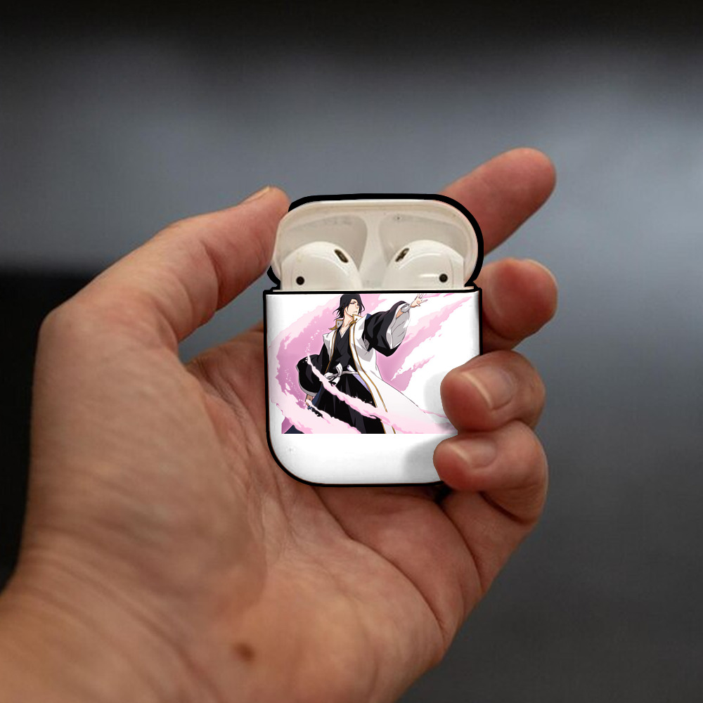 ブリーチ くちき びゃくや BLEACH Kuchiki Byakuya AirPods 第2世代保護ケース ハードシェル ブラック 耐衝撃・防指紋・カラビナ付き