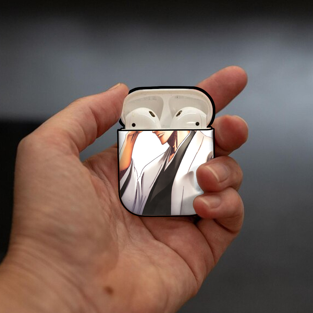 ブリーチ 藍染 惣右介（あいぜん そうすけ） BLEACH Aizen Sousuke AirPods 第2世代保護ケース ハードシェル ブラック 耐衝撃・防指紋・カラビナ付き