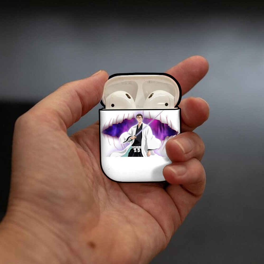 ブリーチ 藍染 惣右介（あいぜん そうすけ） BLEACH Aizen Sousuke AirPods 第2世代保護ケース ハードシェル ブラック 耐衝撃・防指紋・カラビナ付き
