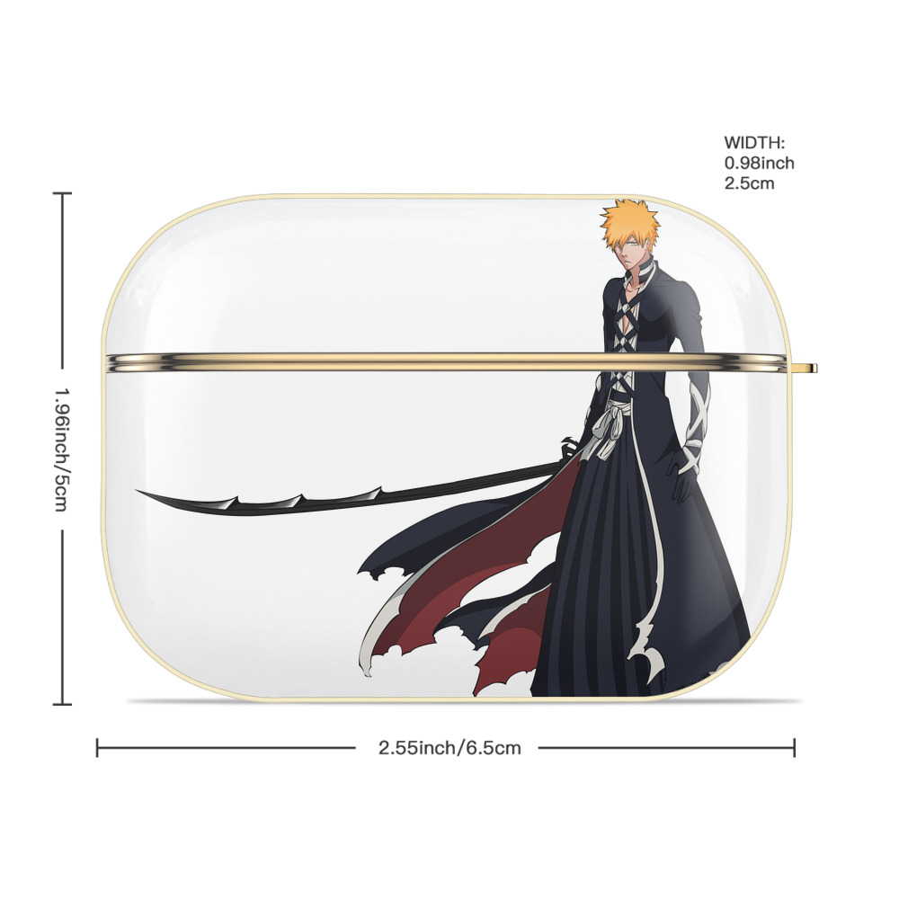 ブリーチ 黒崎一護（くろさき いちご）BLEACH Kurosaki Ichigo 【AirPods Pro用】ハードシェル保護ケース｜耐衝撃・防指紋・カラビナ付き商品仕様