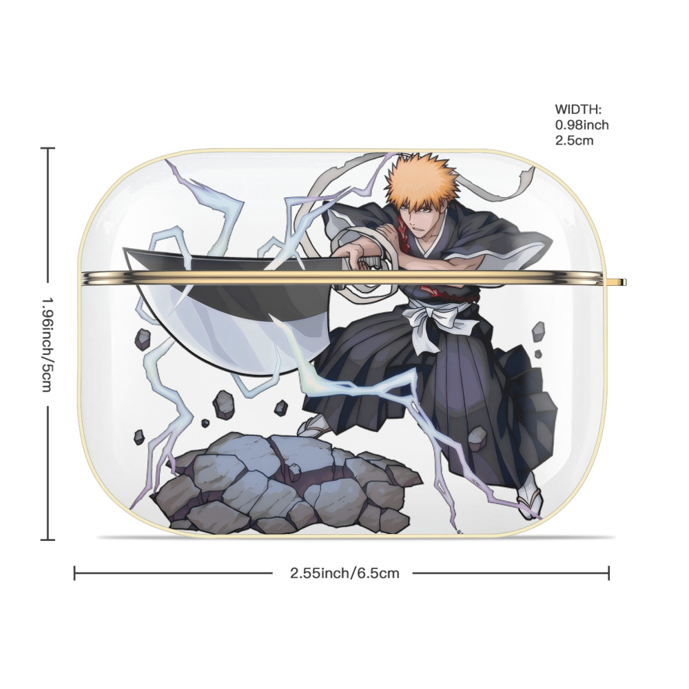 ブリーチ 黒崎一護（くろさき いちご）BLEACH Kurosaki Ichigo 【AirPods Pro用】ハードシェル保護ケース｜耐衝撃・防指紋・カラビナ付き商品仕様