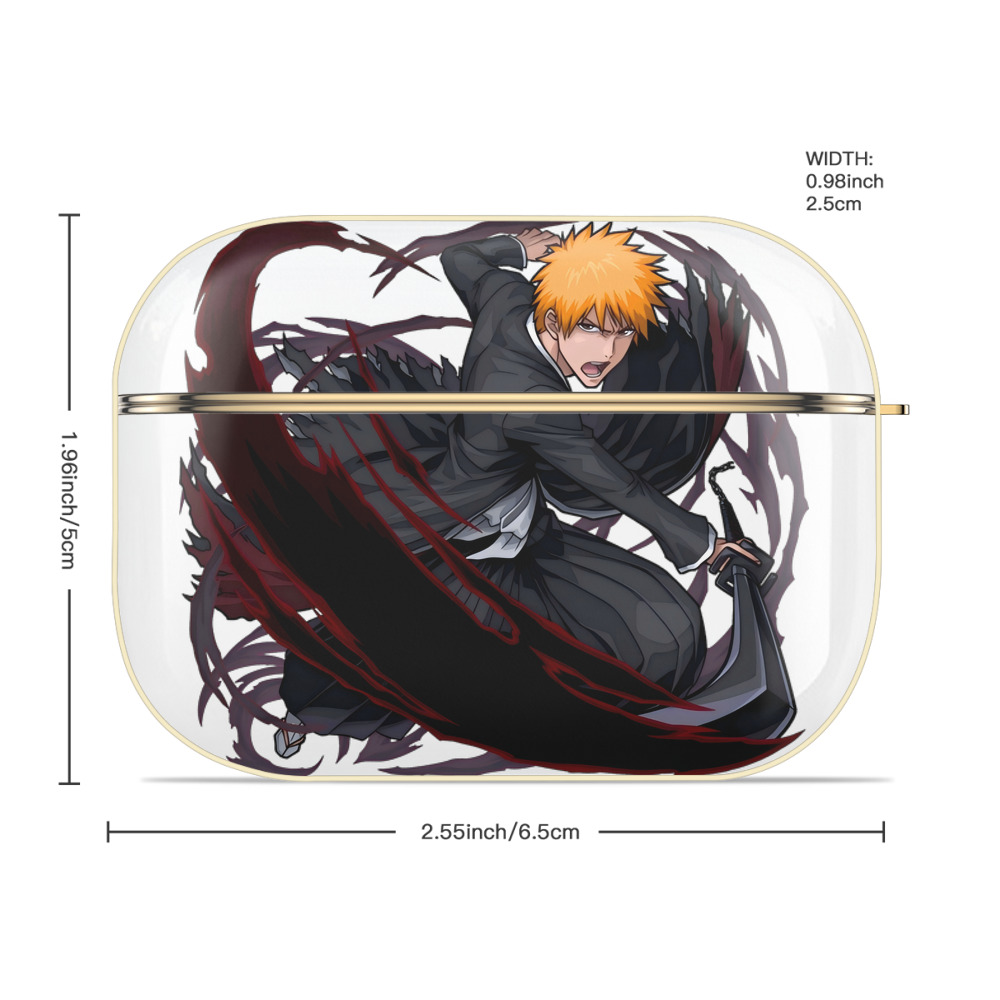 ブリーチ 黒崎一護（くろさき いちご）BLEACH Kurosaki Ichigo 【AirPods Pro用】ハードシェル保護ケース｜耐衝撃・防指紋・カラビナ付き商品仕様