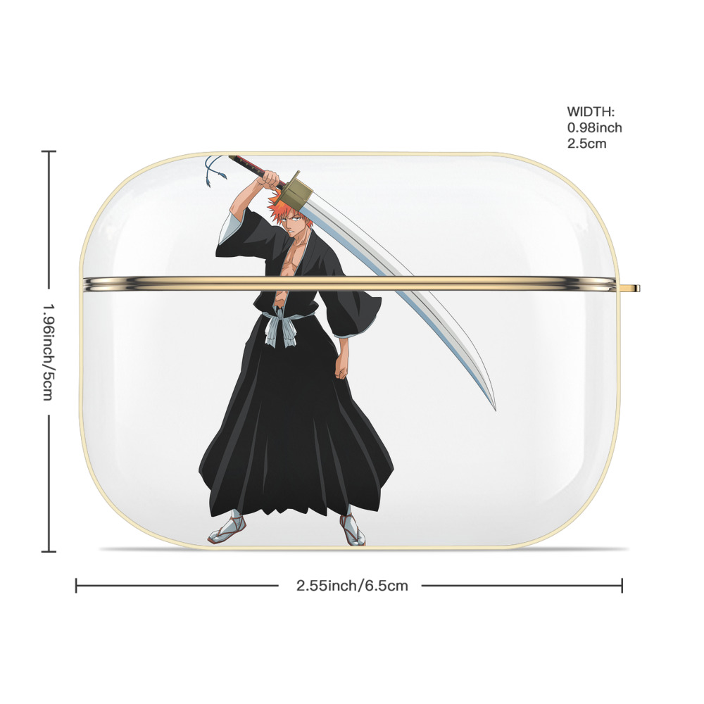 ブリーチ 黒崎一護（くろさき いちご）BLEACH Kurosaki Ichigo 【AirPods Pro用】ハードシェル保護ケース｜耐衝撃・防指紋・カラビナ付き商品仕様
