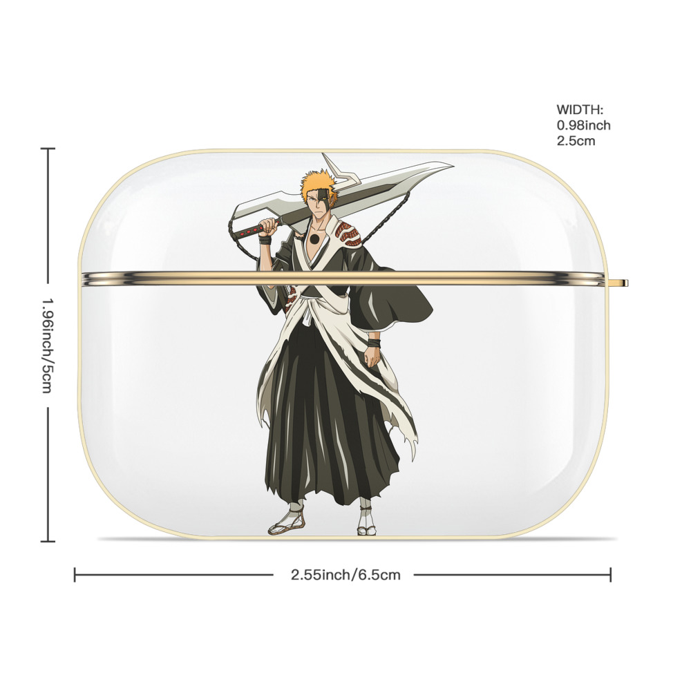 ブリーチ 黒崎一護（くろさき いちご）BLEACH Kurosaki Ichigo 【AirPods Pro用】ハードシェル保護ケース｜耐衝撃・防指紋・カラビナ付き商品仕様