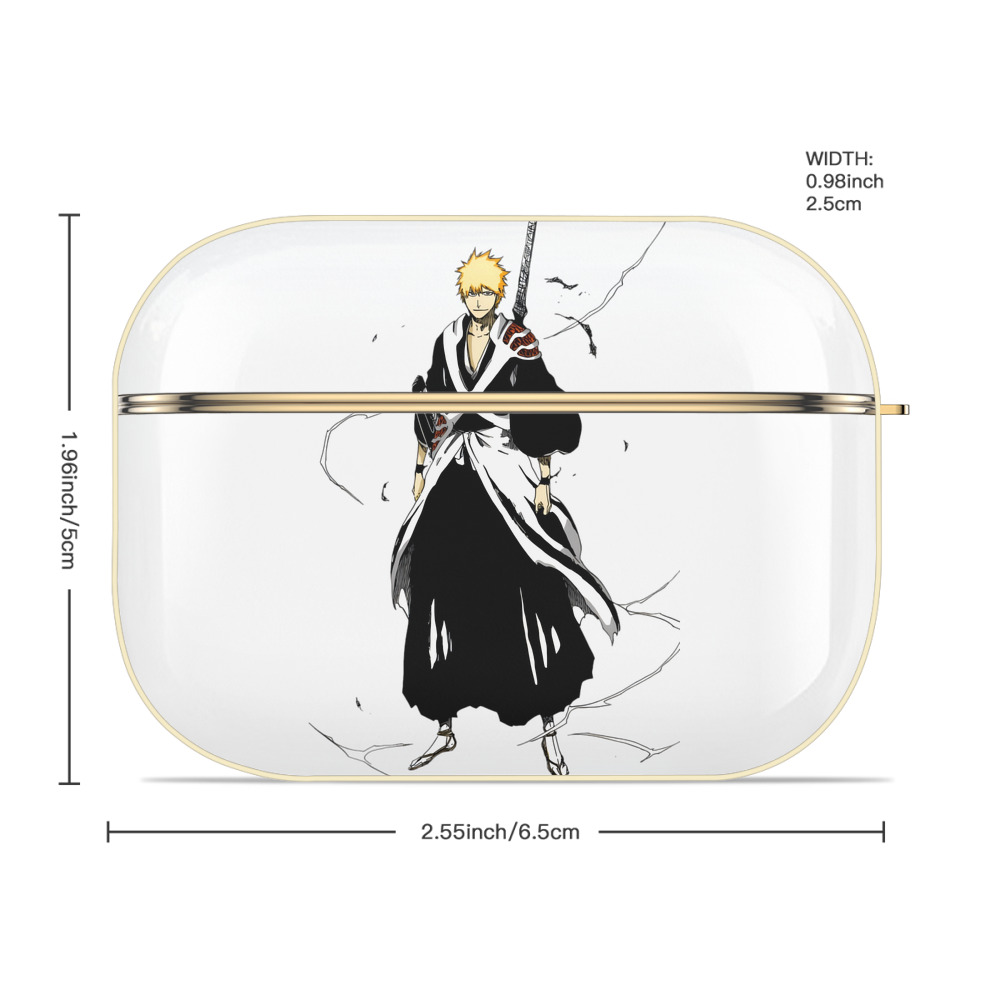 ブリーチ 黒崎一護（くろさき いちご）BLEACH Kurosaki Ichigo 【AirPods Pro用】ハードシェル保護ケース｜耐衝撃・防指紋・カラビナ付き商品仕様