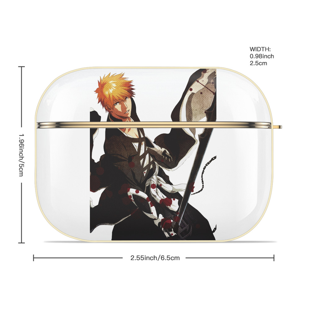 ブリーチ 黒崎一護（くろさき いちご）BLEACH Kurosaki Ichigo 【AirPods Pro用】ハードシェル保護ケース｜耐衝撃・防指紋・カラビナ付き商品仕様