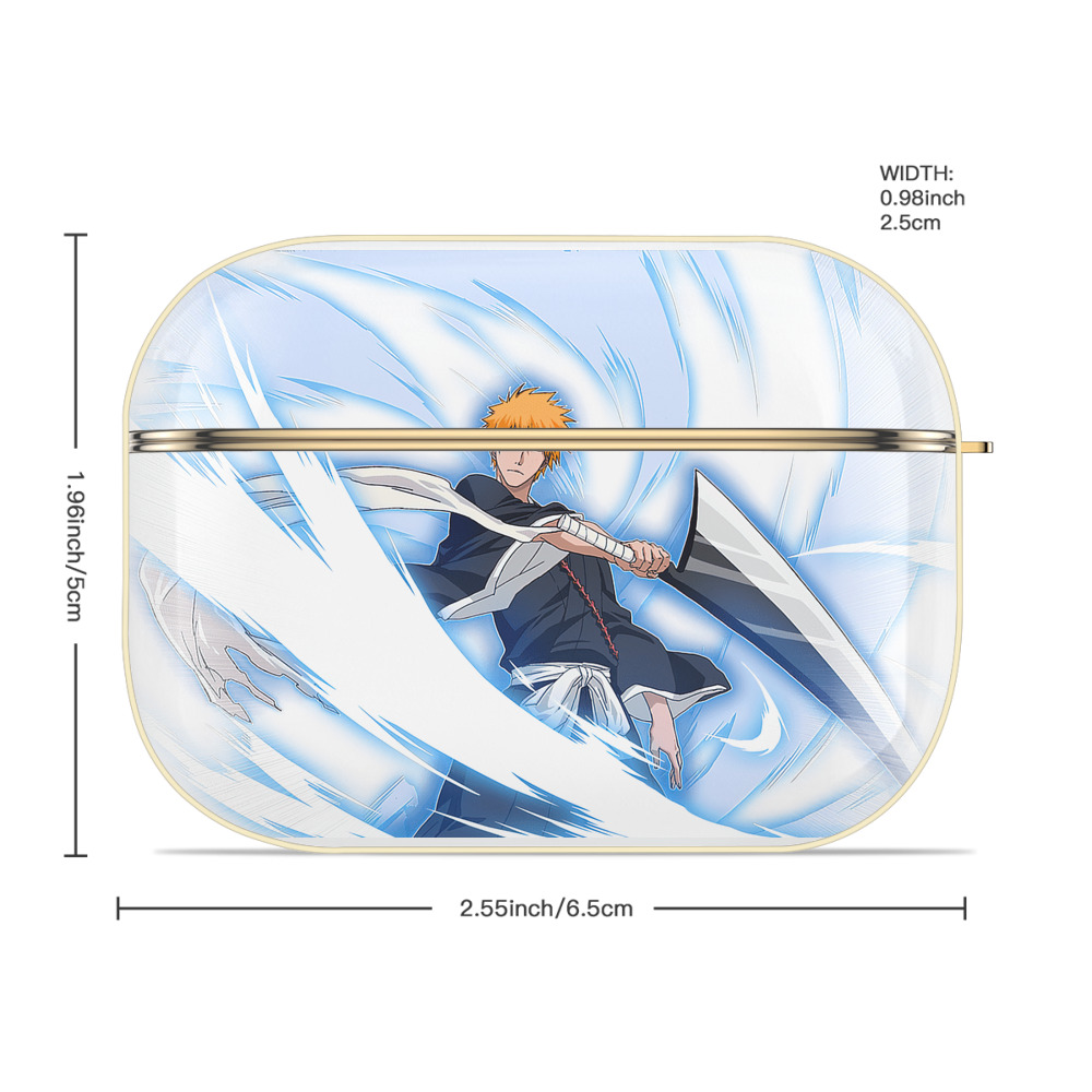 ブリーチ 黒崎一護（くろさき いちご）BLEACH Kurosaki Ichigo 【AirPods Pro用】ハードシェル保護ケース｜耐衝撃・防指紋・カラビナ付き商品仕様