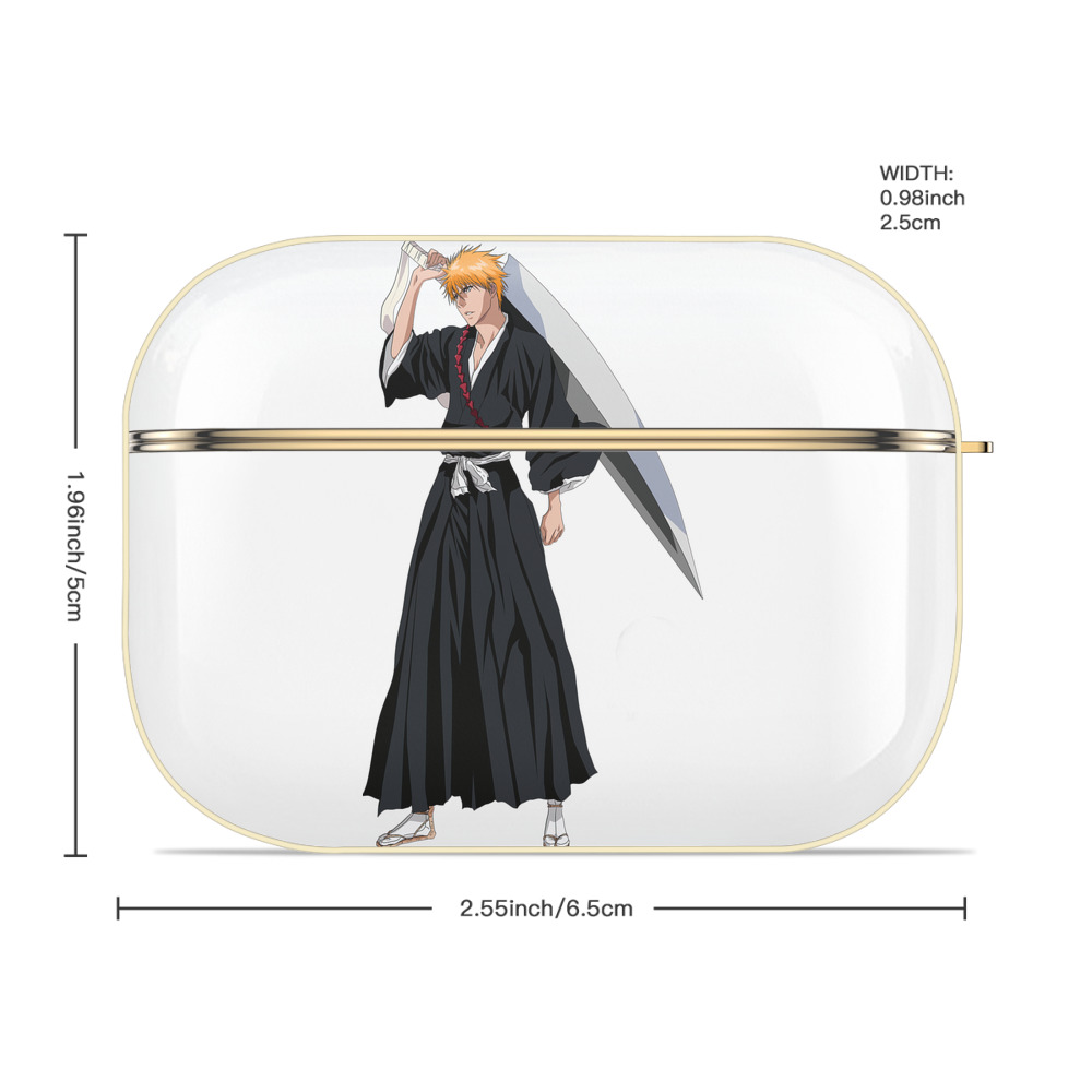 ブリーチ 黒崎一護（くろさき いちご）BLEACH Kurosaki Ichigo 【AirPods Pro用】ハードシェル保護ケース｜耐衝撃・防指紋・カラビナ付き商品仕様