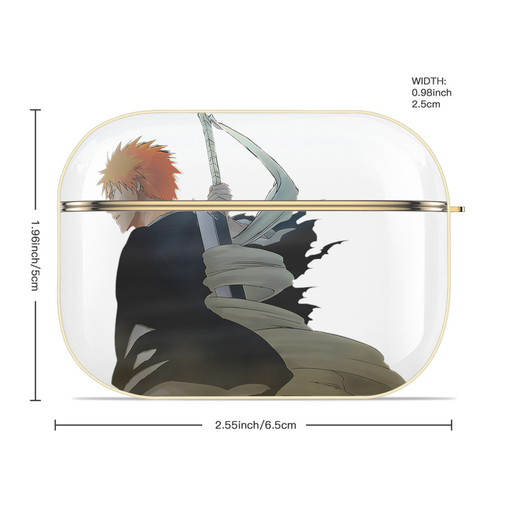 ブリーチ 黒崎一護（くろさき いちご）BLEACH Kurosaki Ichigo 【AirPods Pro用】ハードシェル保護ケース｜耐衝撃・防指紋・カラビナ付き商品仕様