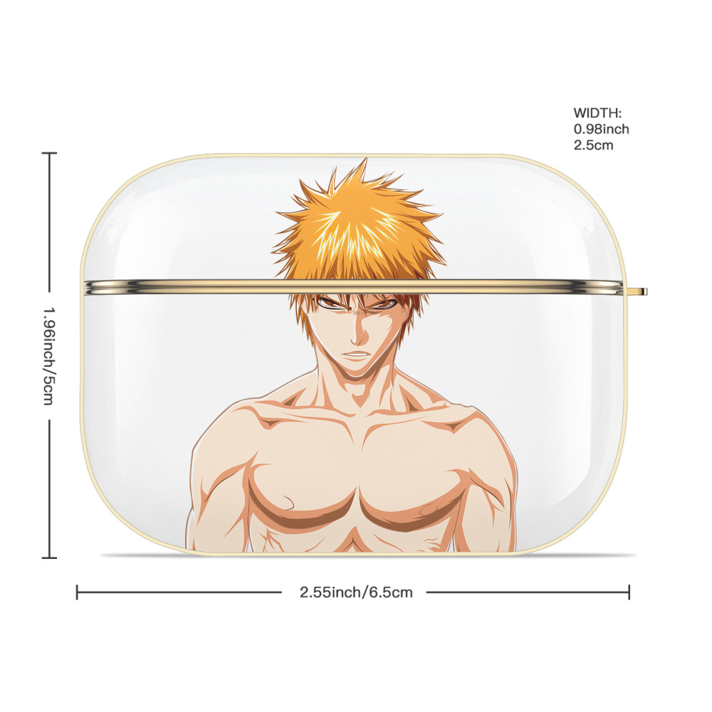 ブリーチ 黒崎一護（くろさき いちご）BLEACH Kurosaki Ichigo 【AirPods Pro用】ハードシェル保護ケース｜耐衝撃・防指紋・カラビナ付き商品仕様