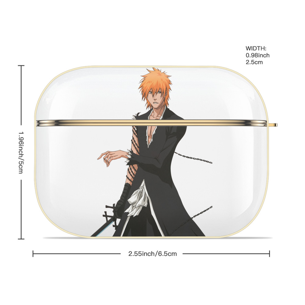 ブリーチ 黒崎一護（くろさき いちご）BLEACH Kurosaki Ichigo 【AirPods Pro用】ハードシェル保護ケース｜耐衝撃・防指紋・カラビナ付き商品仕様