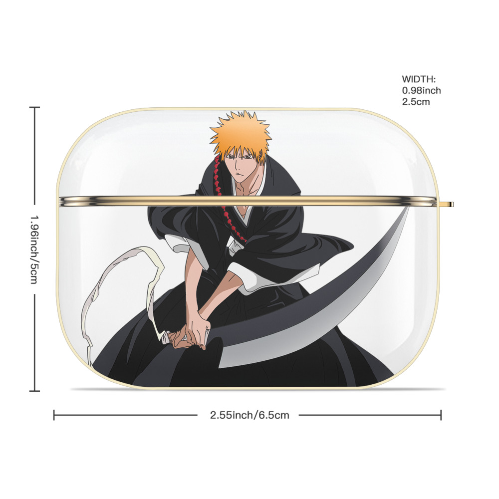 ブリーチ 黒崎一護（くろさき いちご）BLEACH Kurosaki Ichigo 【AirPods Pro用】ハードシェル保護ケース｜耐衝撃・防指紋・カラビナ付き商品仕様