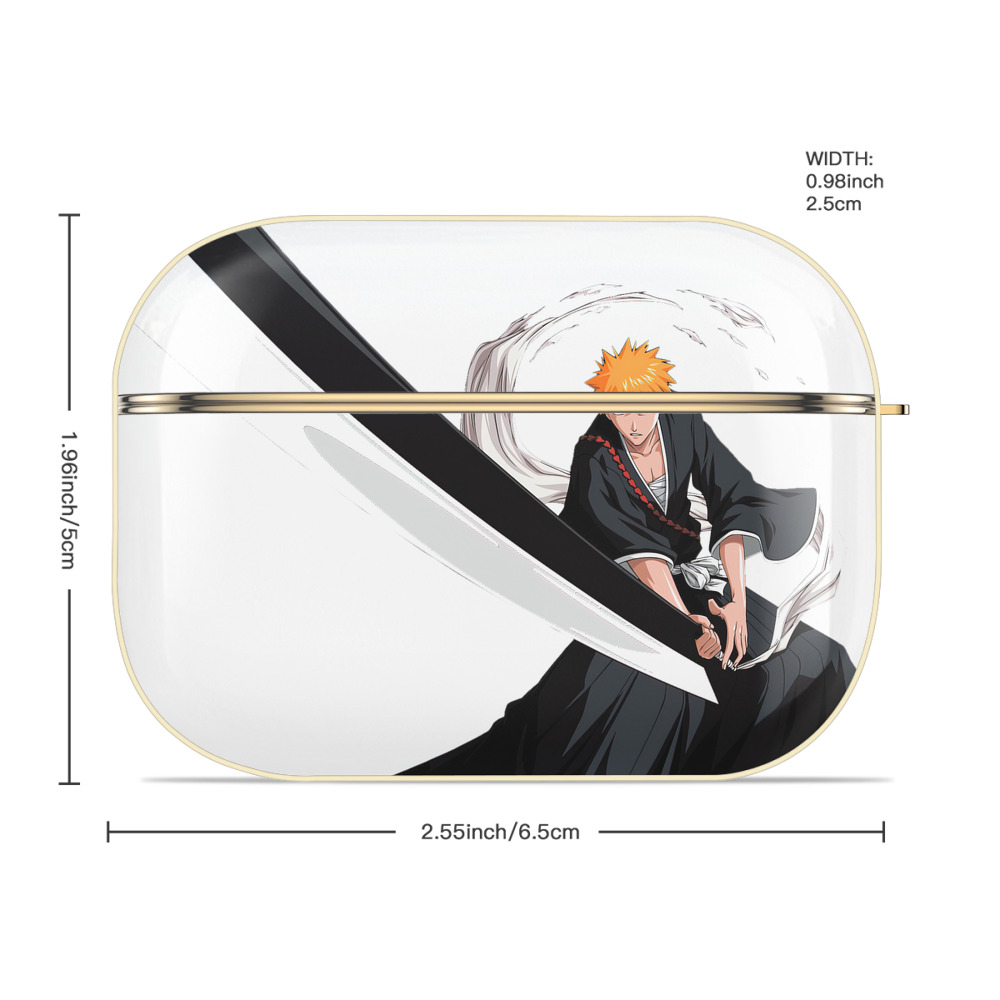 ブリーチ 黒崎一護（くろさき いちご）BLEACH Kurosaki Ichigo 【AirPods Pro用】ハードシェル保護ケース｜耐衝撃・防指紋・カラビナ付き商品仕様