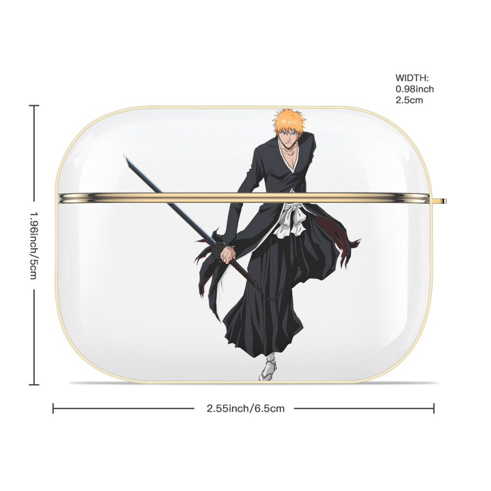 ブリーチ 黒崎一護（くろさき いちご）BLEACH Kurosaki Ichigo 【AirPods Pro用】ハードシェル保護ケース｜耐衝撃・防指紋・カラビナ付き商品仕様
