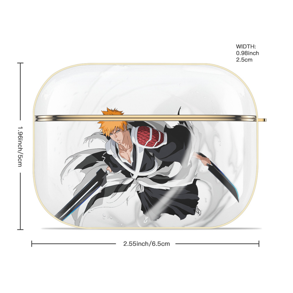ブリーチ 黒崎一護（くろさき いちご）BLEACH Kurosaki Ichigo 【AirPods Pro用】ハードシェル保護ケース｜耐衝撃・防指紋・カラビナ付き商品仕様