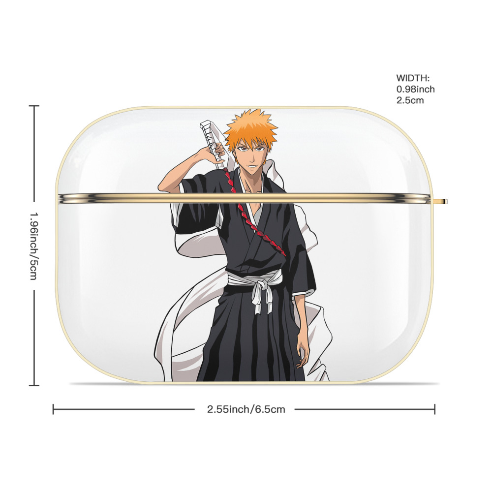 ブリーチ 黒崎一護（くろさき いちご）BLEACH Kurosaki Ichigo 【AirPods Pro用】ハードシェル保護ケース｜耐衝撃・防指紋・カラビナ付き商品仕様