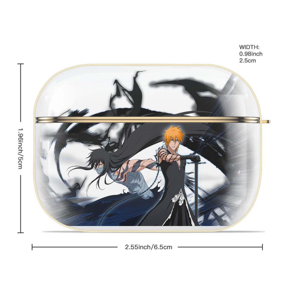 ブリーチ 黒崎一護（くろさき いちご）BLEACH Kurosaki Ichigo 【AirPods Pro用】ハードシェル保護ケース｜耐衝撃・防指紋・カラビナ付き商品仕様