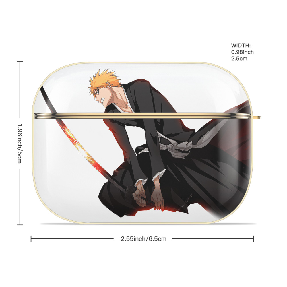 ブリーチ 黒崎一護（くろさき いちご）BLEACH Kurosaki Ichigo 【AirPods Pro用】ハードシェル保護ケース｜耐衝撃・防指紋・カラビナ付き商品仕様