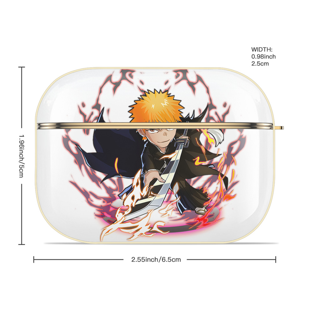 ブリーチ 黒崎一護（くろさき いちご）BLEACH Kurosaki Ichigo 【AirPods Pro用】ハードシェル保護ケース｜耐衝撃・防指紋・カラビナ付き商品仕様